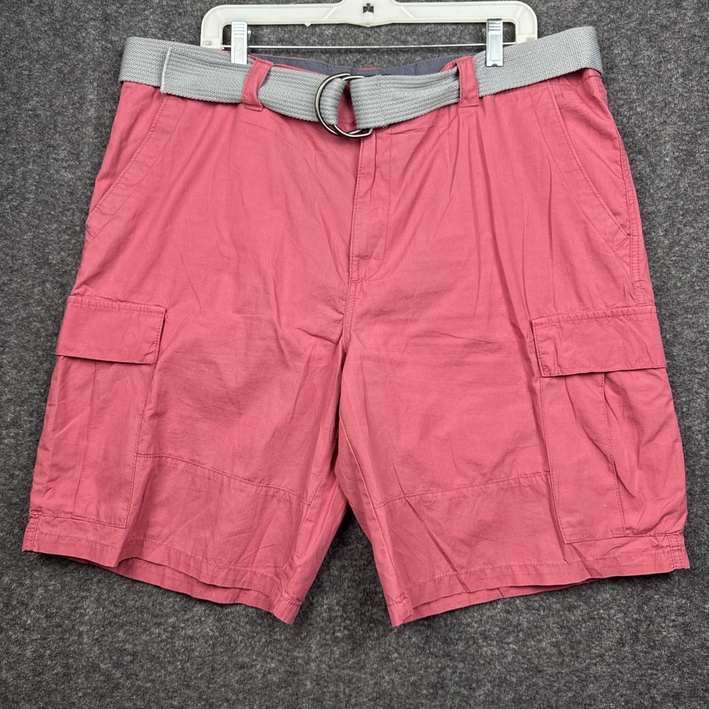 Club Room Cargo Shorts Stretch Salmon Pink Khaki‎ Size 38 Belt Utility
